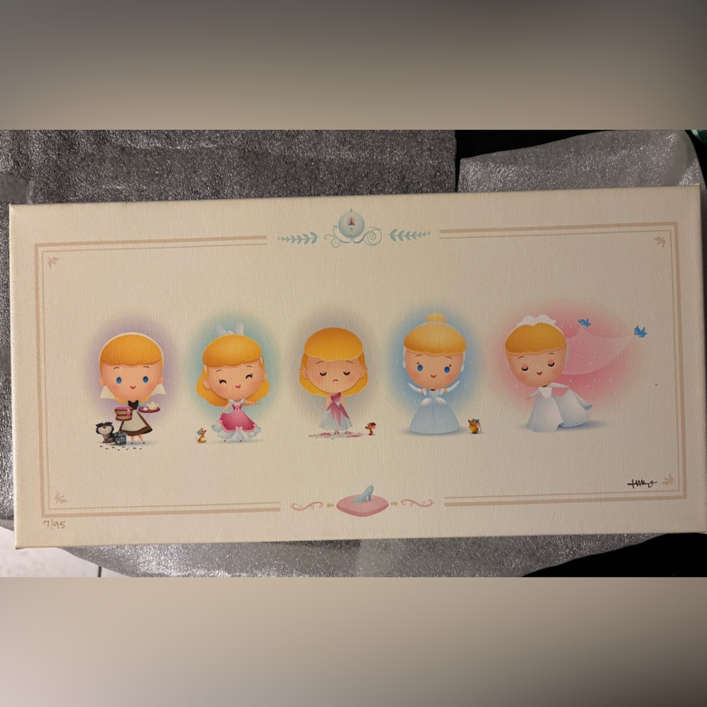 Disney Cinderella Pastel Art Print - Blonde, Blue, Pink, Cream